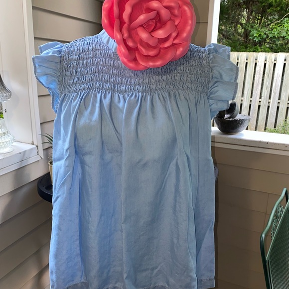 Crown and Ivy light blue smocked Blouse - Picture 2 of 7